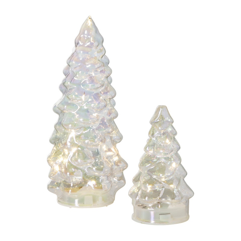 Kerstboom glas groot - LED - ø9.5x21 cm