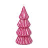 Kaars glossy kerstboom S - diverse varianten - ø8x17 cm