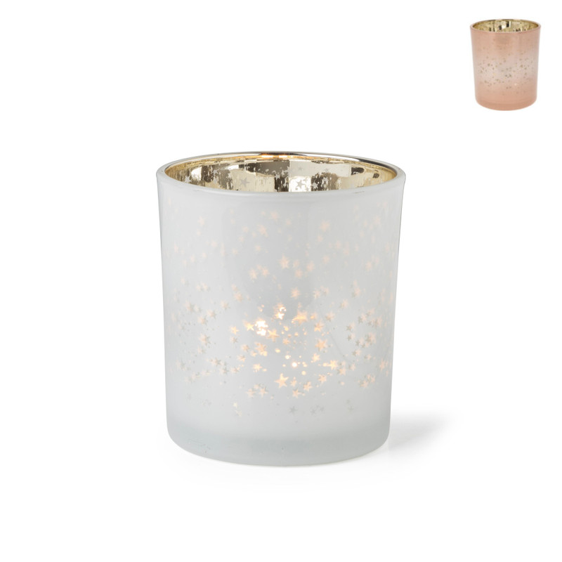 Waxinelichthouder glas - ø7x8 cm - diverse varianten