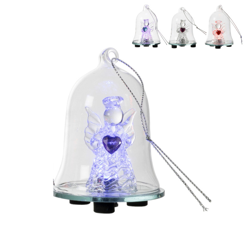 Kerst engel met LED licht - diverse varianten - 23.7x9.5 cm