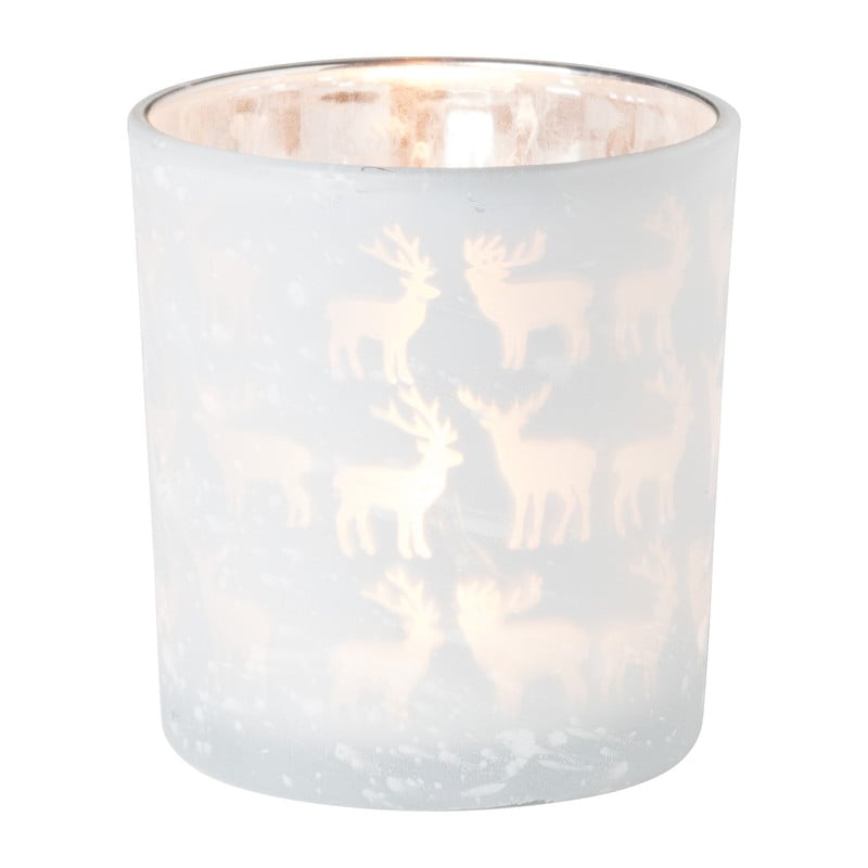 Theelicht rendier - groen en wit