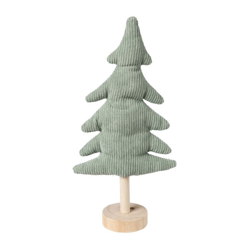 Kerstboom corduroy - groen - 32 cm