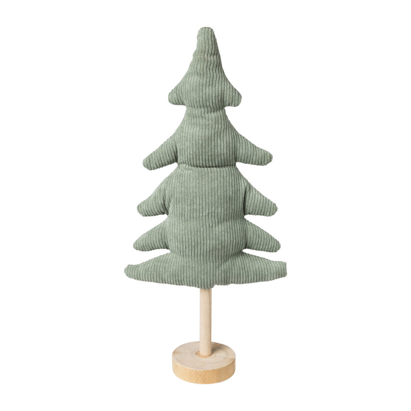 Kerstboom corduroy - groen - 41 cm