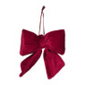 Kerststrik velvet klein - bordeauxrood - 12x13 cm