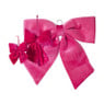 Kerststrik velvet klein - roze - 12x13 cm