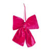 Kerststrik velvet medium - roze - 19x24 cm