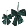 Kerststrik velvet medium - groen - 19x24 cm