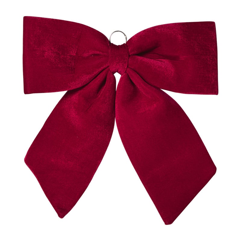 Kerststrik velvet groot - bordeauxrood - 48x56 cm