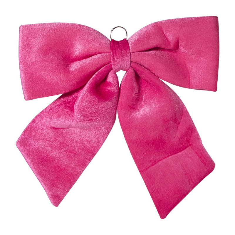 Kerststrik velvet groot - roze - 48x56 cm
