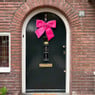 Kerststrik velvet groot - roze - 48x56 cm