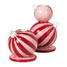 Kandelaar kerstbal klein - rood/roze - ø7.8x7.9 cm