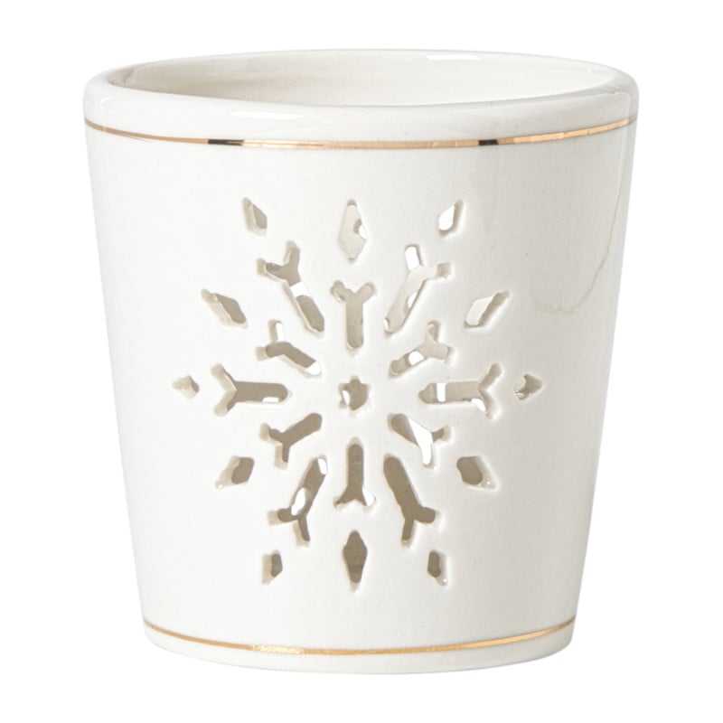 Waxinelichthouder sneeuwvlok - diverse varianten - ø7.2x7.5 cm