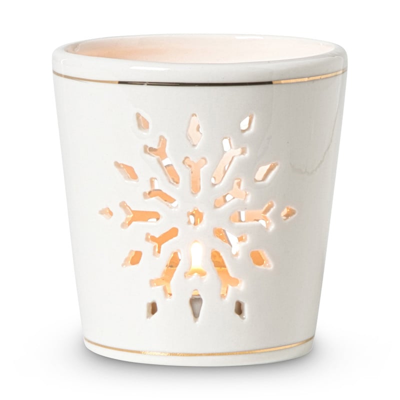 Waxinelichthouder sneeuwvlok - diverse varianten - ø7.2x7.5 cm