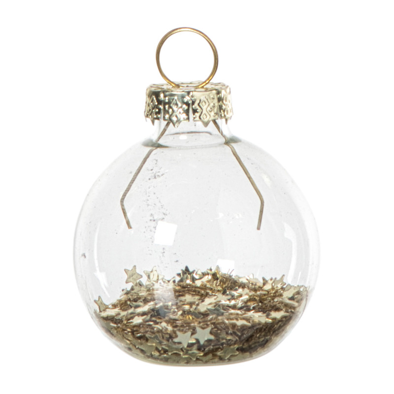 Kaarthouders kerstballen - goudkleurig - set van 4