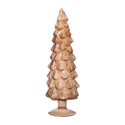 Kerstboom beeldje groot - bruin - ø8x30 cm
