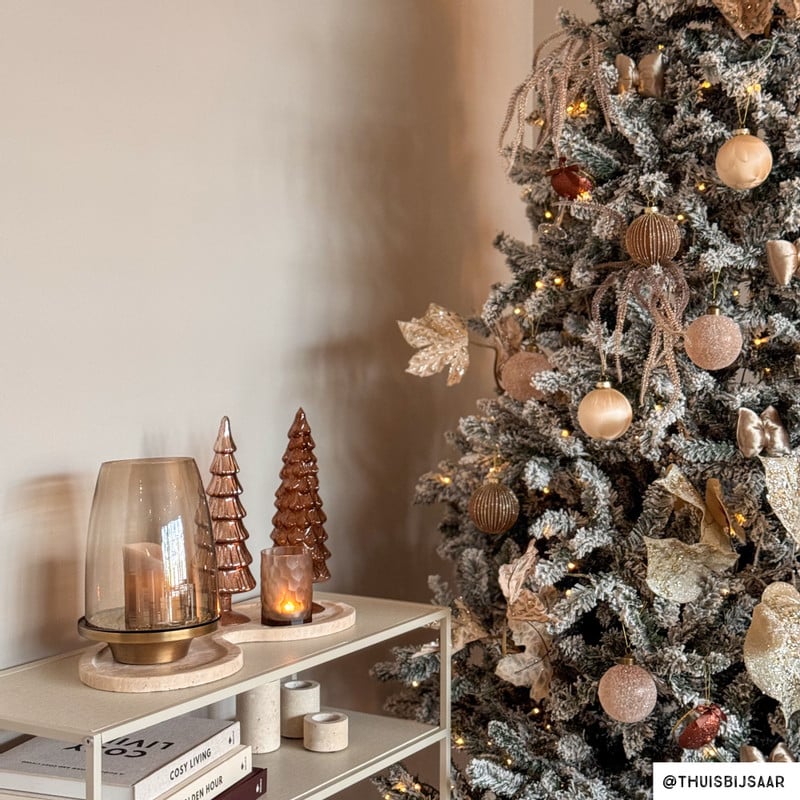 Kerstboom beeldje groot - bruin - ø8x30 cm