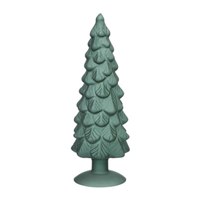 Kerstboom beeldje klein - groen - ø8x24.5 cm