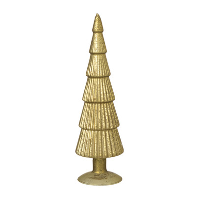 Kerstboom beeldje groot - olijfgroen - ø8x30 cm