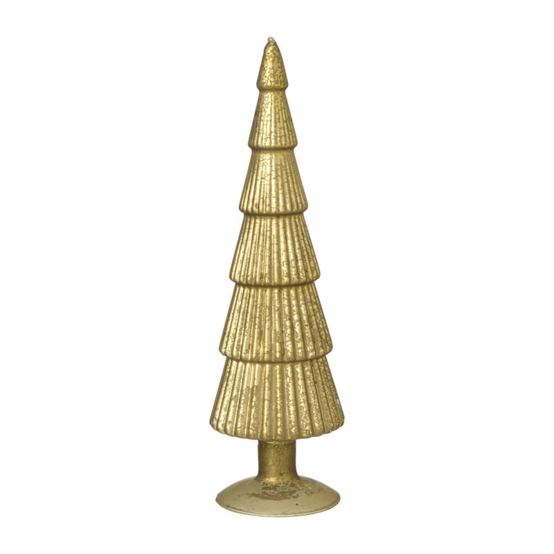 Kerstboom beeldje groot - olijfgroen - ø8x30 cm