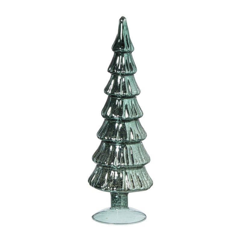Kerstboom beeldje shiny groot - groen - ø8x30 cm