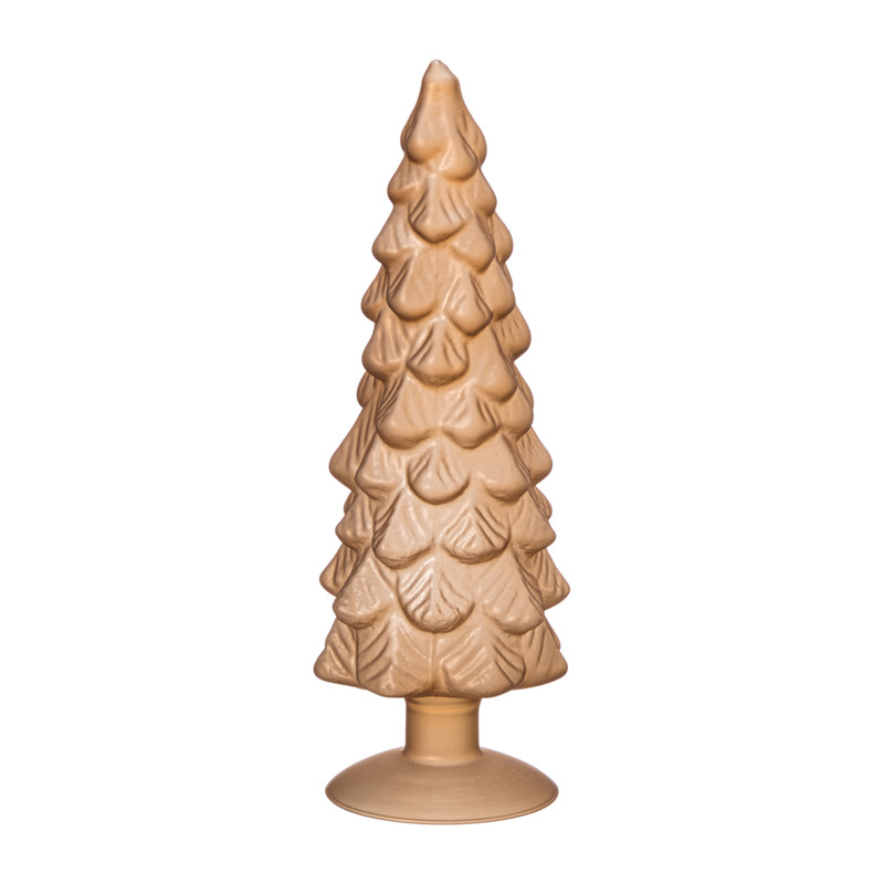 Kerstboom beeldje klein - goud -  ø8x24.5 cm