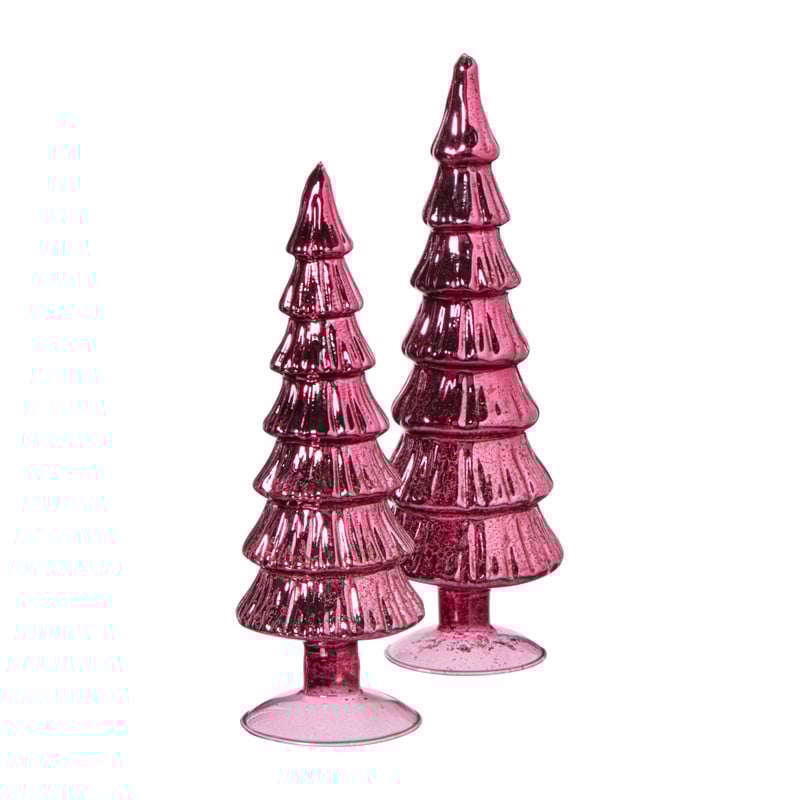Kerstboom beeldje klein - rood - ø8x24.5 cm