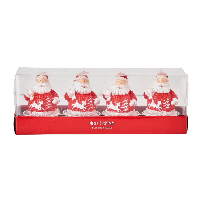 Waxinelicht santa - 4 stuks