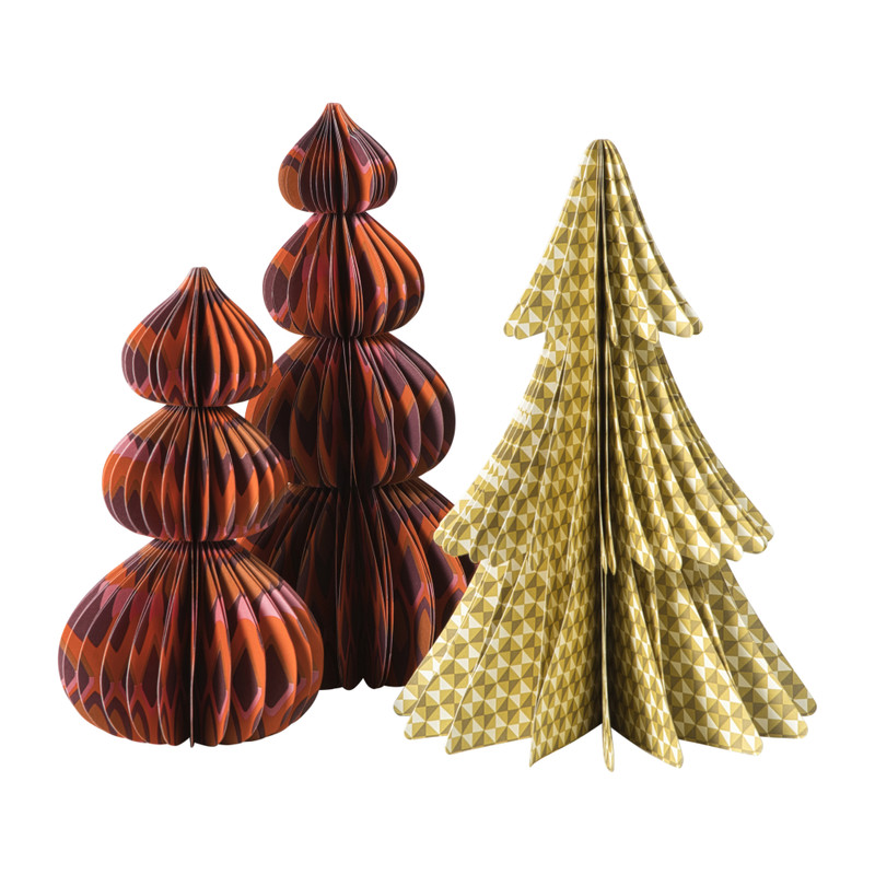 Kerstboom papier clashing colours - 25 cm