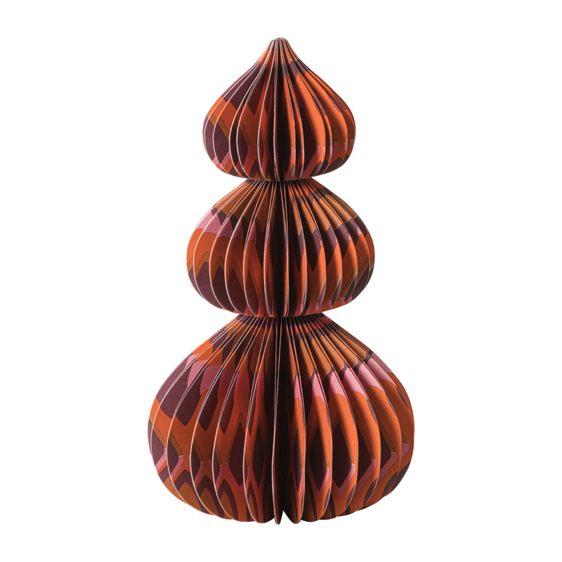 Kerstboom papier clashing colours - 20 cm