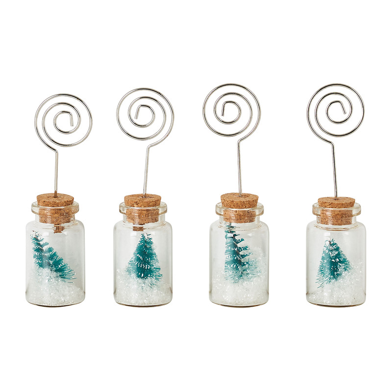 Naamkaartjeshouders kerstboompjes - set van 4
