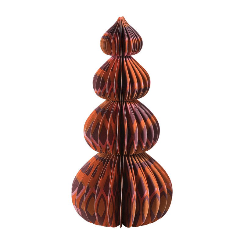 Kerstboom papier clashing colours - 26 cm