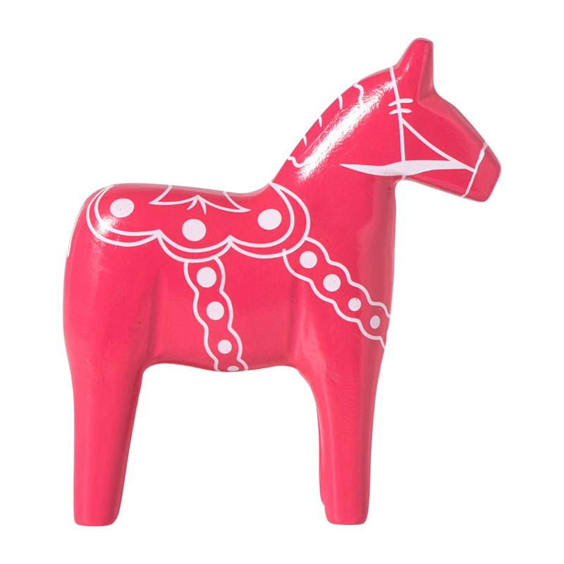 Kerstbeeldje paard - roze - 18x16x4.5 cm