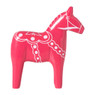 Kerstbeeldje paard - roze - 18x16x4.5 cm