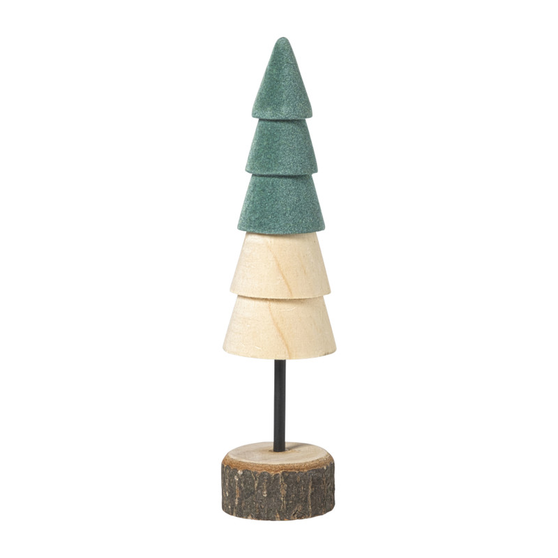Kerstboom hout - bruin/groen - ø5x19 cm