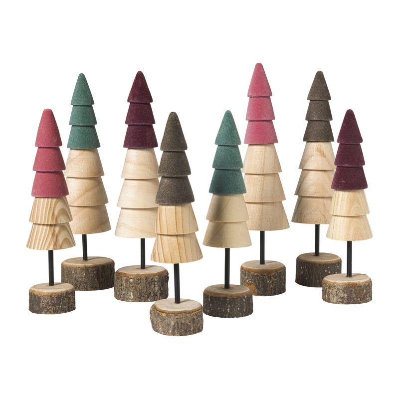 Kerstboom hout - bruin/groen - ø5x19 cm