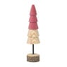 Kerstboom hout - bruin/roze - ø5x19 cm