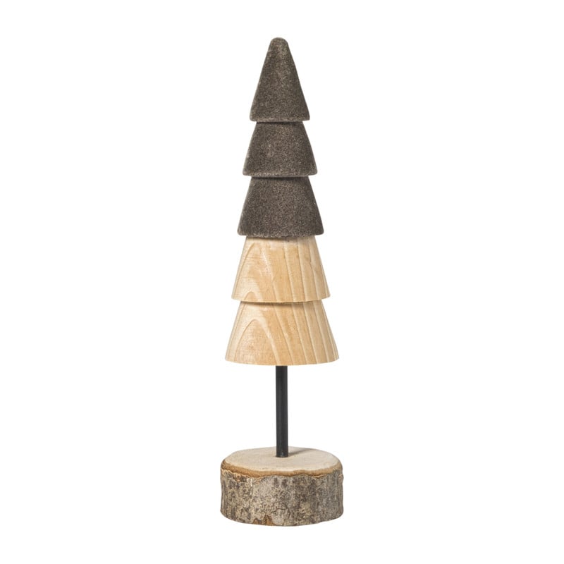Kerstboom hout - bruin/donkerbruin - ø5x19 cm