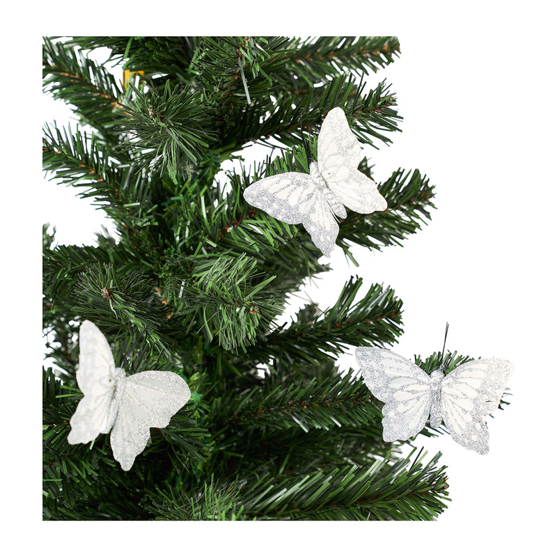 Vlinders op clip - zilverkleurig - 3 stuks