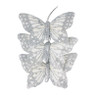 Vlinders op clip - zilverkleurig - 3 stuks