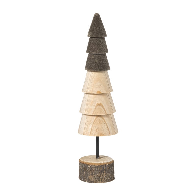 Kerstboom hout - bruin/donkerbruin - ø6x24 cm
