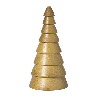Kerstboom hout - bruin - ø9x17.5 cm