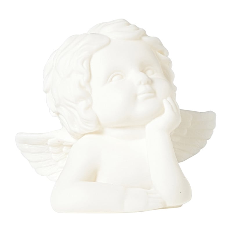 Kerstengel beeldje - wit - 11x8x9 cm