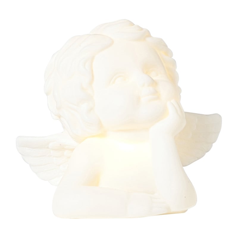 Kerstengel beeldje - wit - 11x8x9 cm