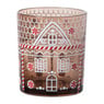 Kerst waxinelichthouder klein - bruin - ø7x8 cm