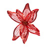 Bloem op clip - rood - 20 cm