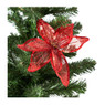 Bloem op clip - rood - 20 cm