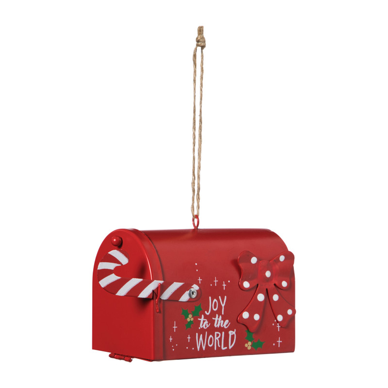 Kerst brievenbus - rood - 8.5x5.5x6 cm