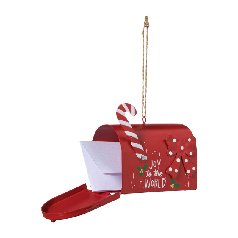 Kerst brievenbus - rood - 8.5x5.5x6 cm
