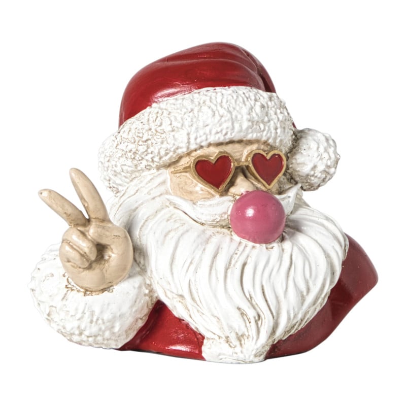 Beeldje kerstman met kauwgom - rood/wit - 8x10x7.5 cm