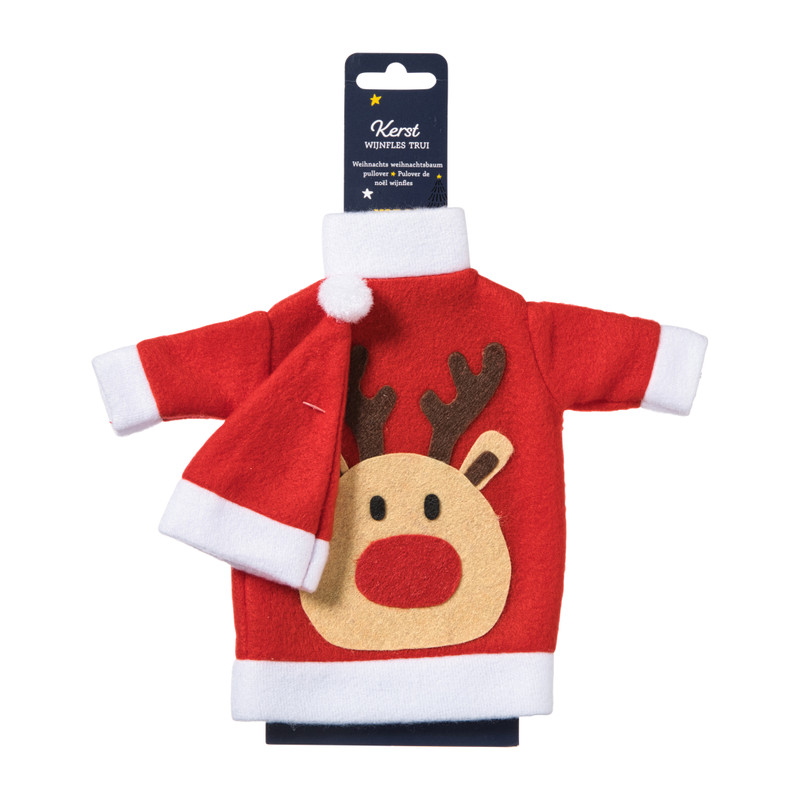 Kersttrui voor wijnfles - diverse varianten